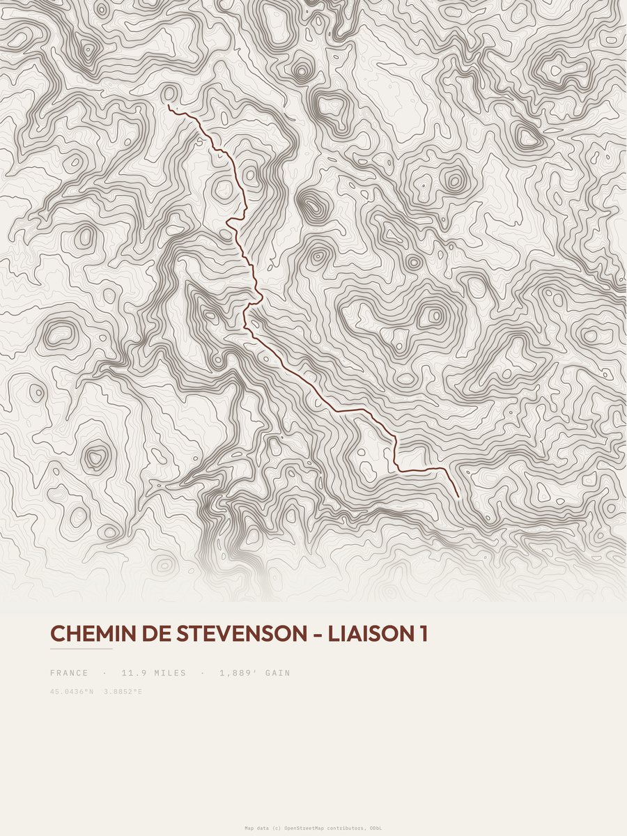 Chemin de Stevenson - Liaison 1 Topographic print