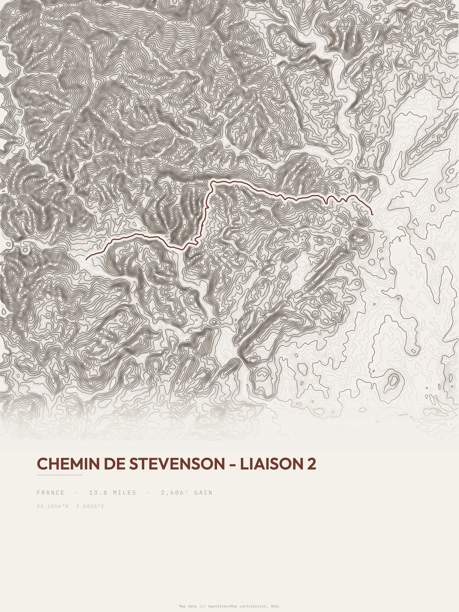 Chemin de Stevenson - Liaison 2 Topographic print