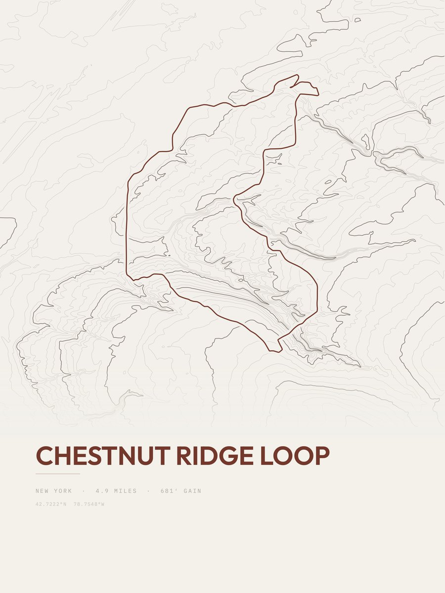 Chestnut Ridge Loop Topographic print