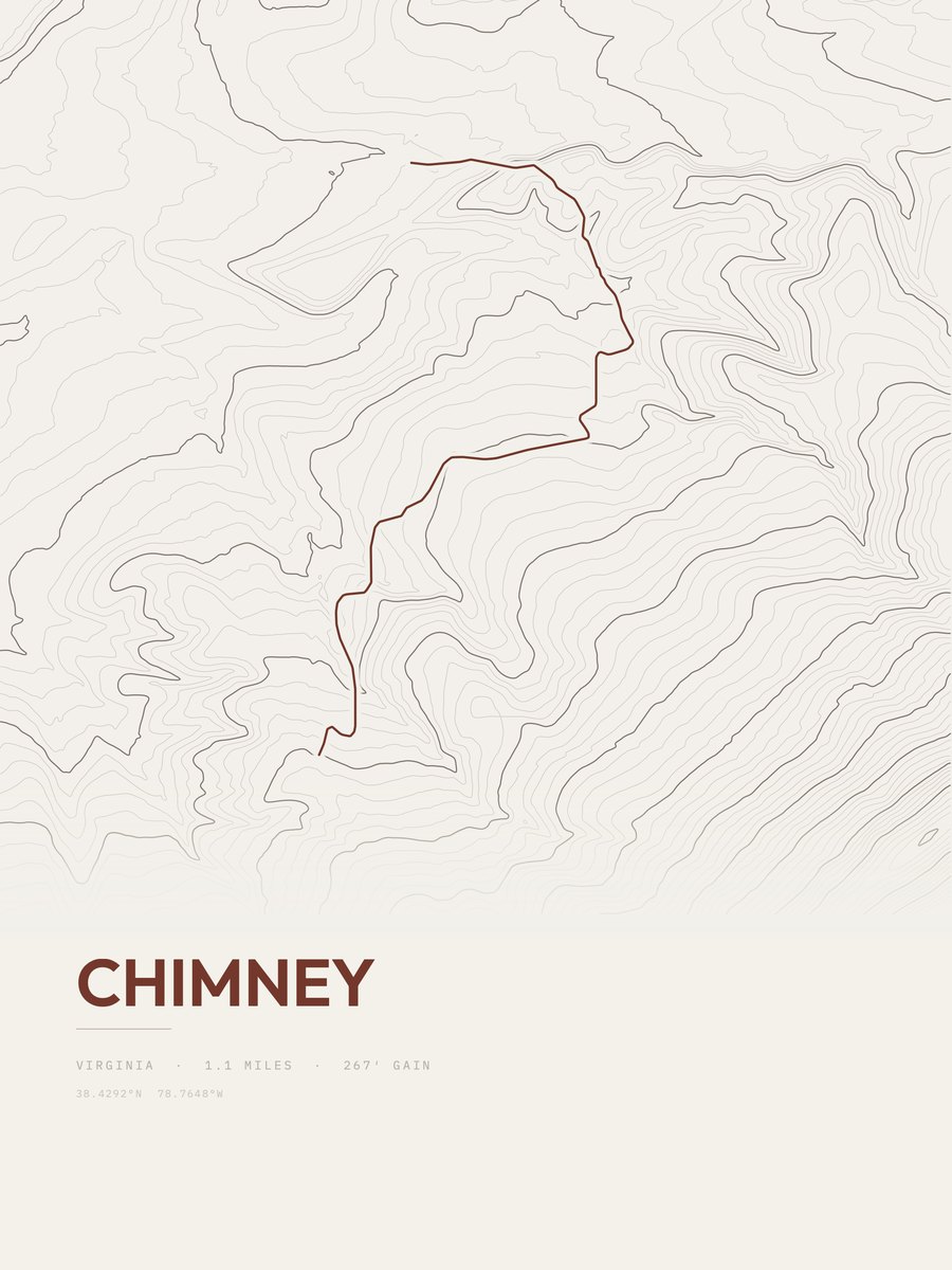 Chimney topographic trail print