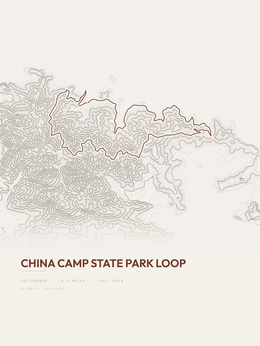 China Camp State Park Loop Topographic print