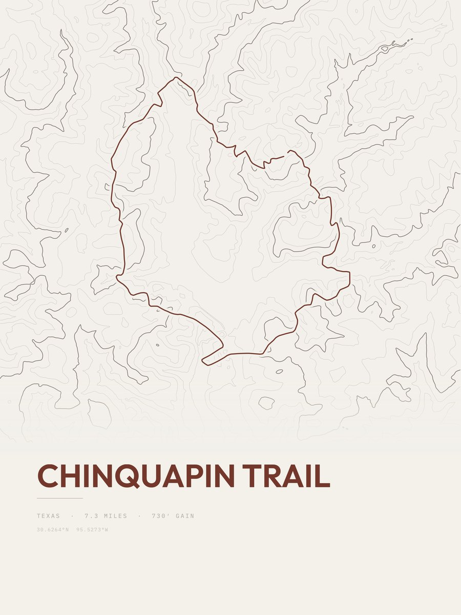 Chinquapin Trail Topographic print