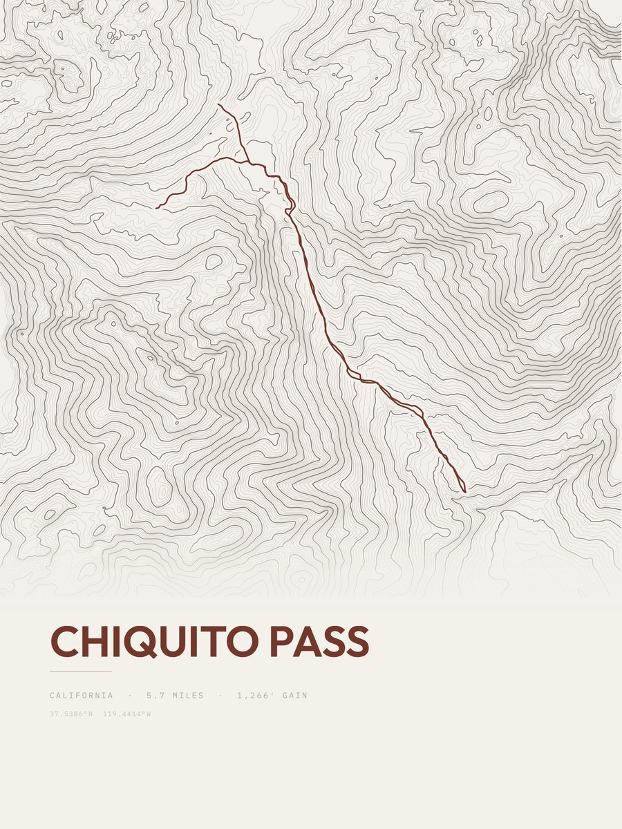 Chiquito Pass Topographic print