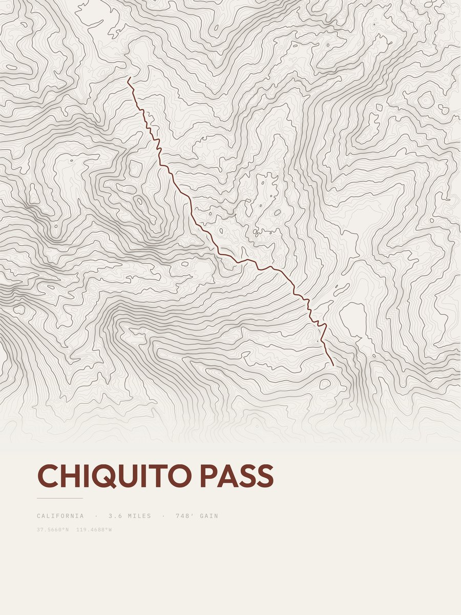 Chiquito Pass Topographic print
