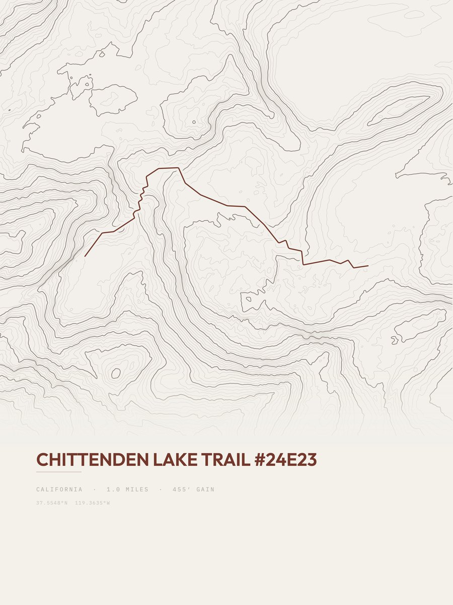 Chittenden Lake Trail Topographic print