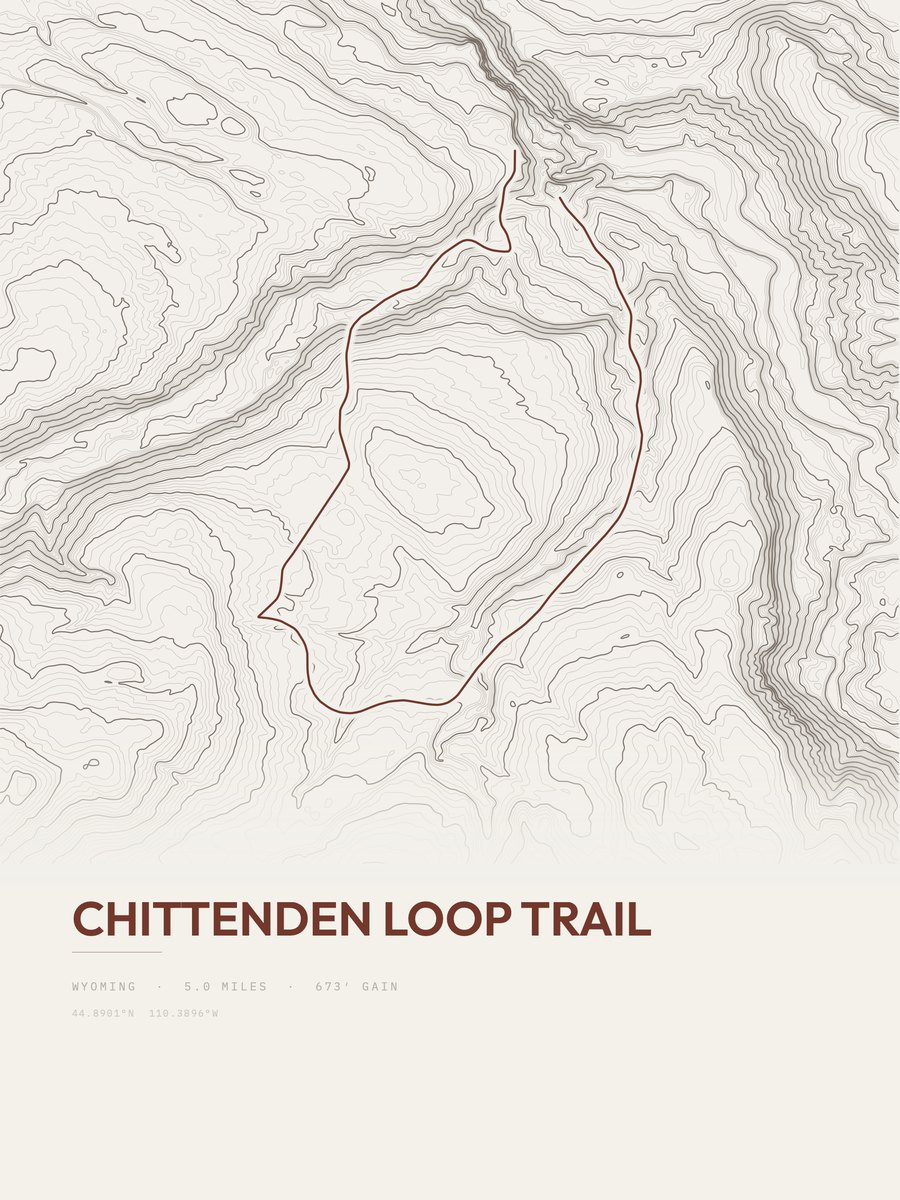 Chittenden Loop Trail Topographic print