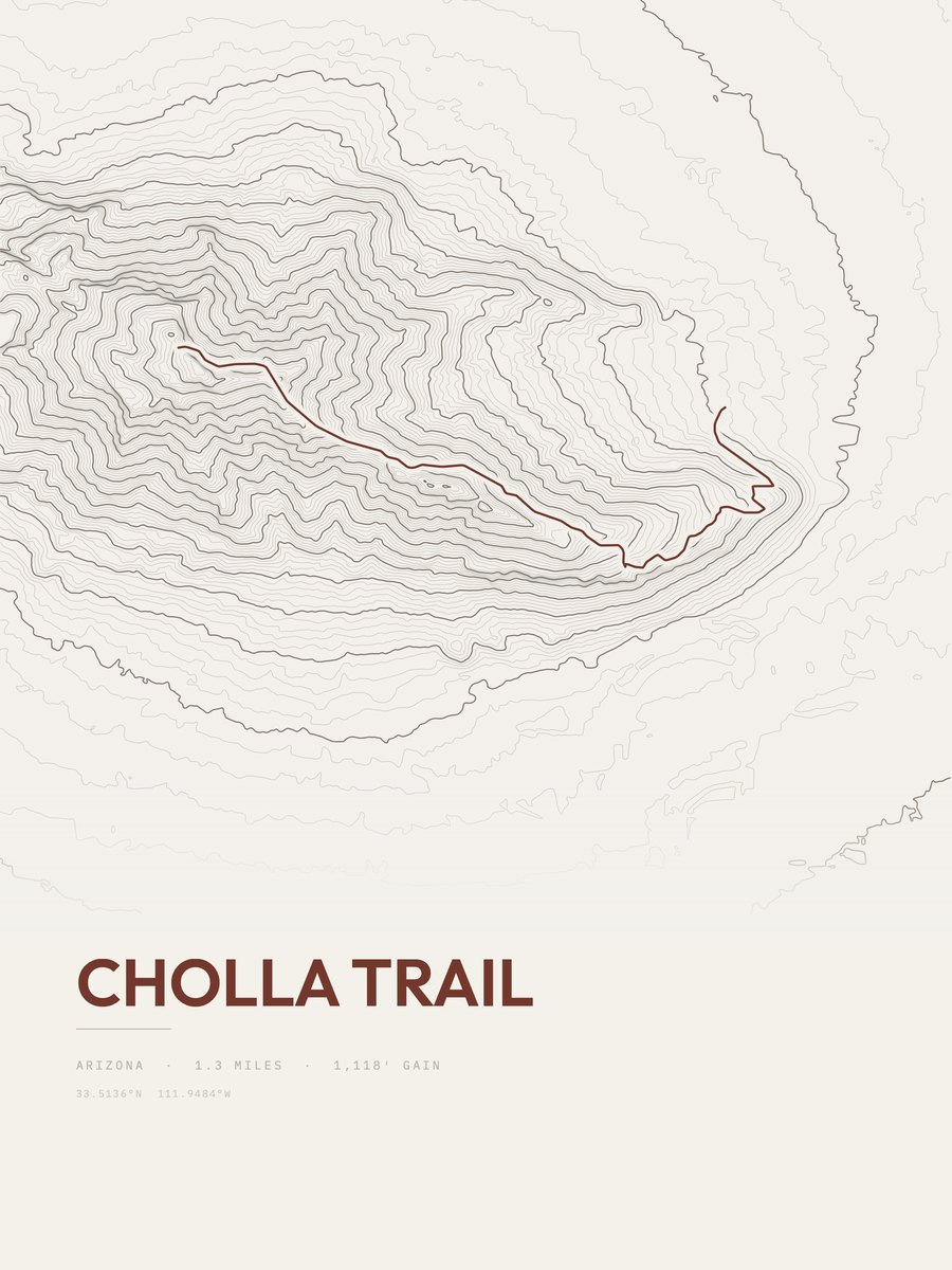 Cholla Trail Topographic print