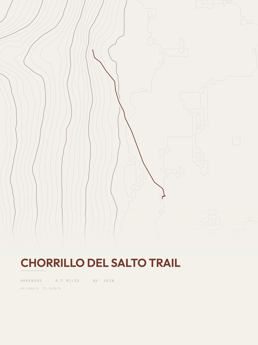 Chorrillo del Salto Trail topographic trail print