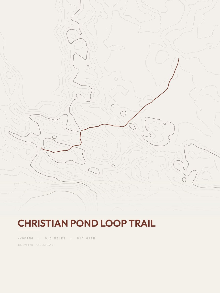 Christian Pond Loop Trail Topographic print