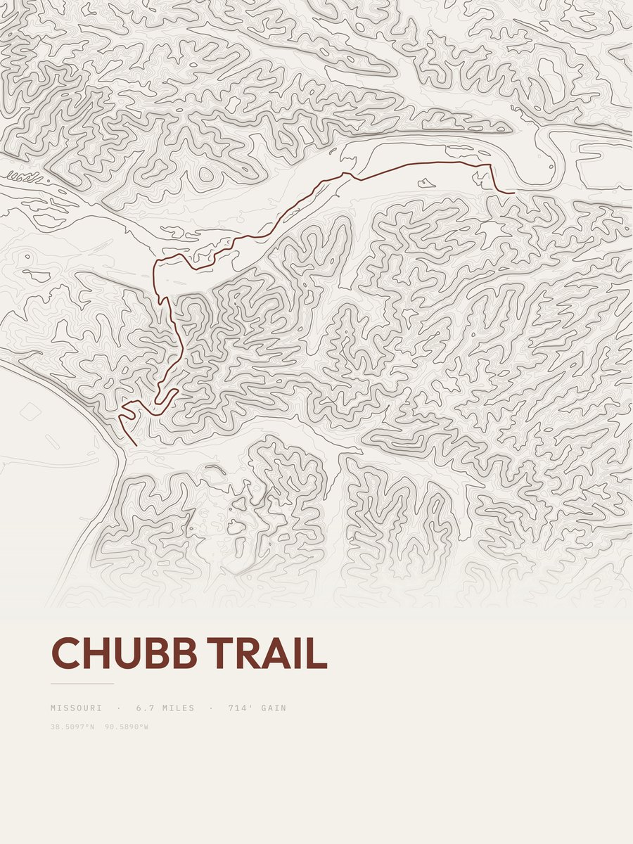 Chubb Trail Topographic print