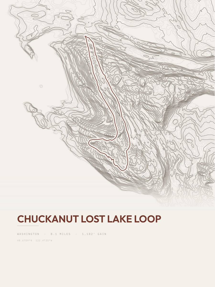Chuckanut Lost Lake Loop Topographic print