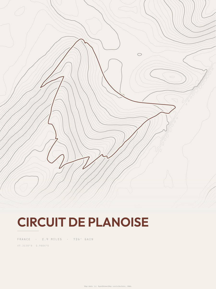 Circuit de Planoise Topographic print