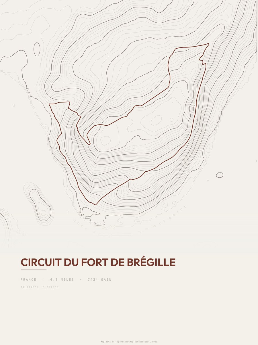 Circuit du Fort de Brégille Topographic print