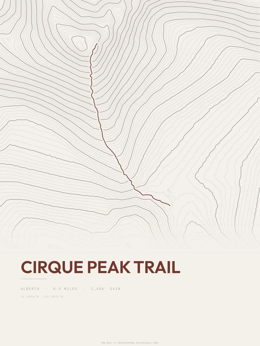 Cirque Peak Trail Topographic print