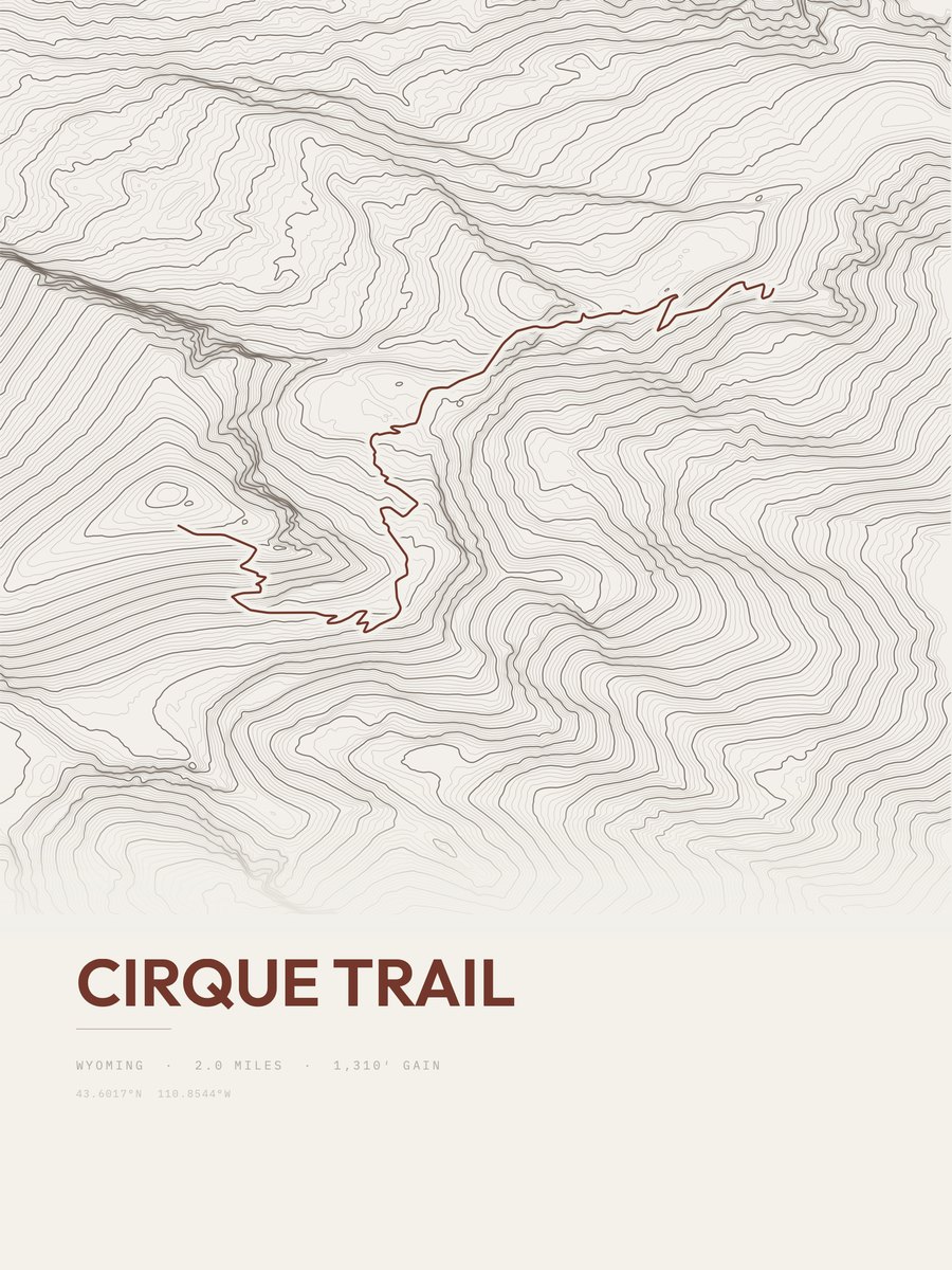 Cirque Trail Topographic print
