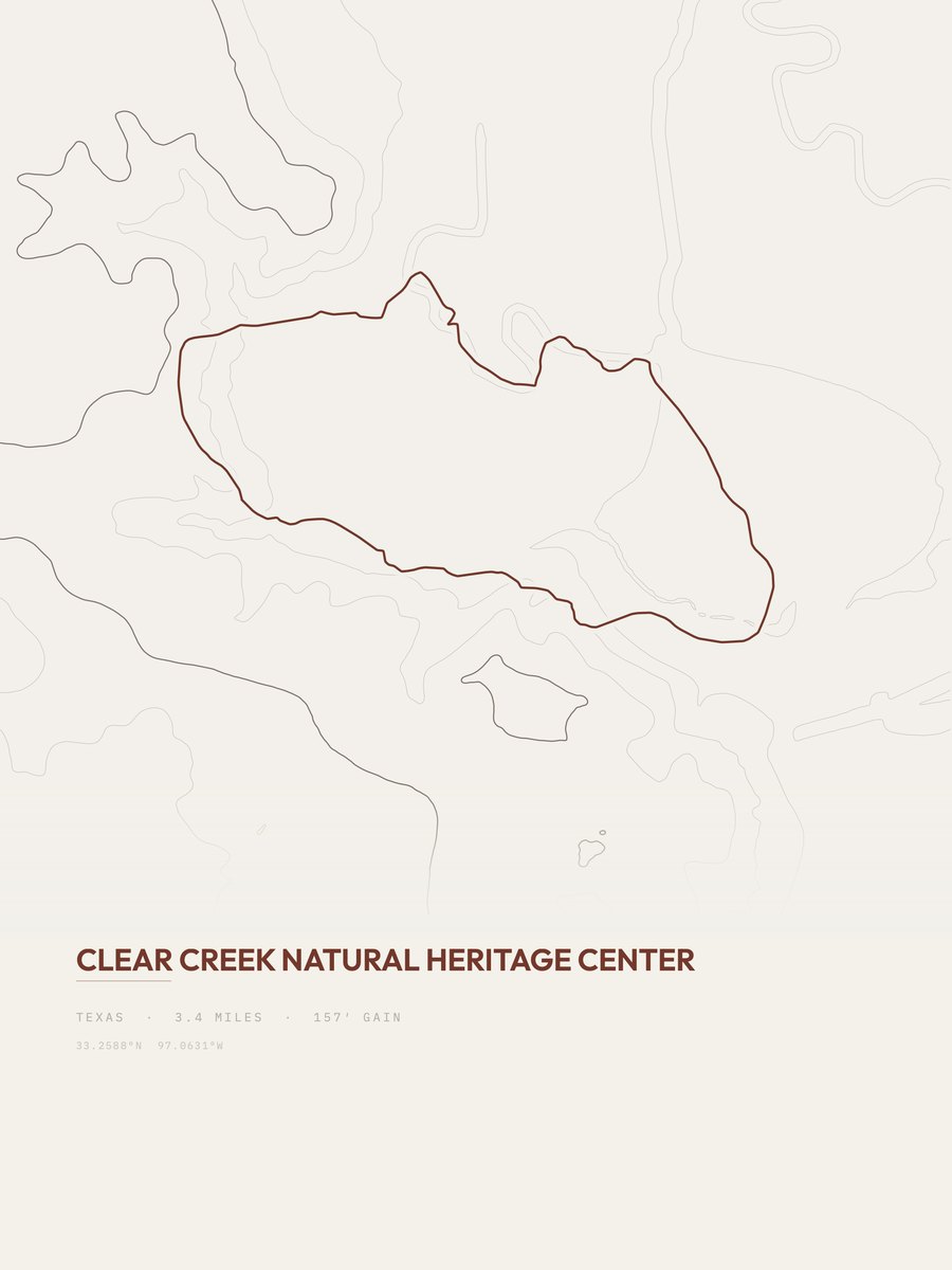 Clear Creek topographic trail print