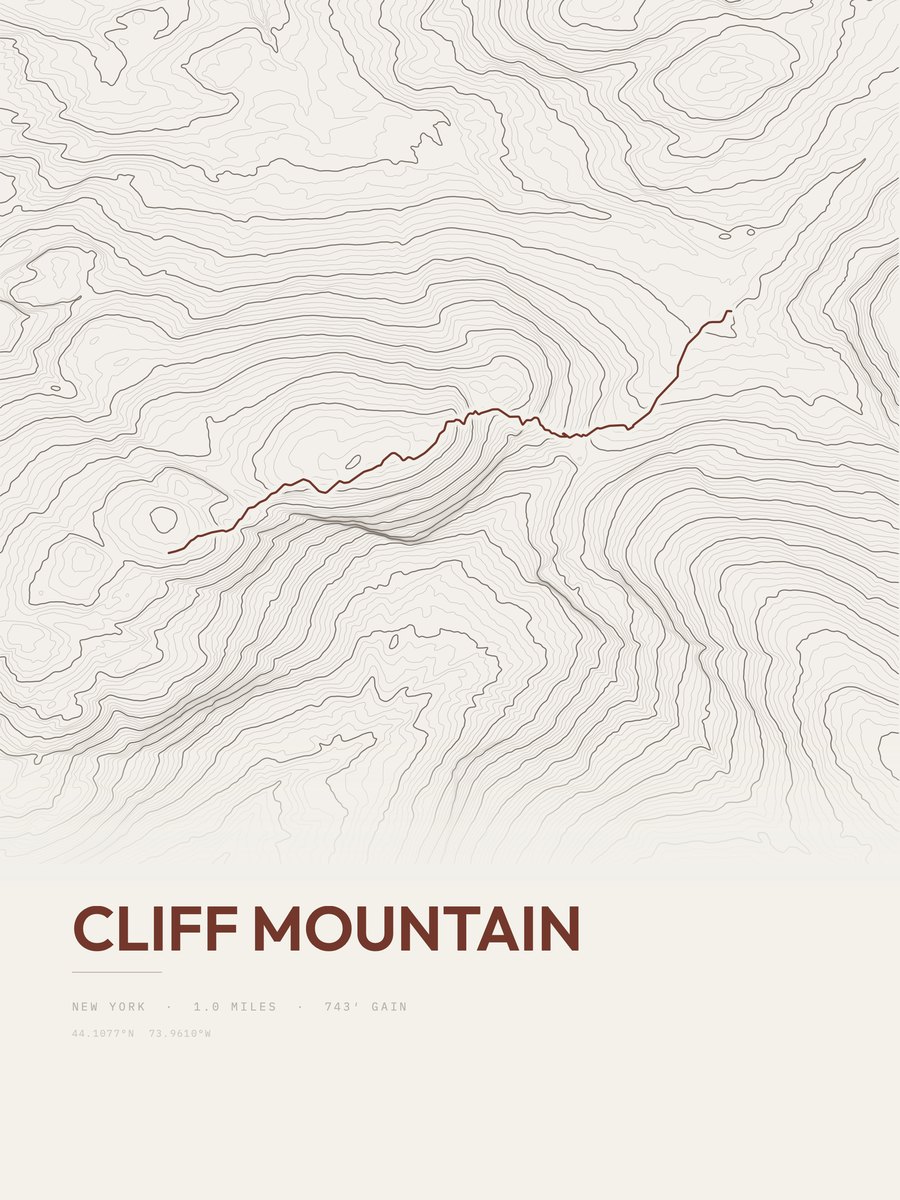 Cliff Mountain Topographic print