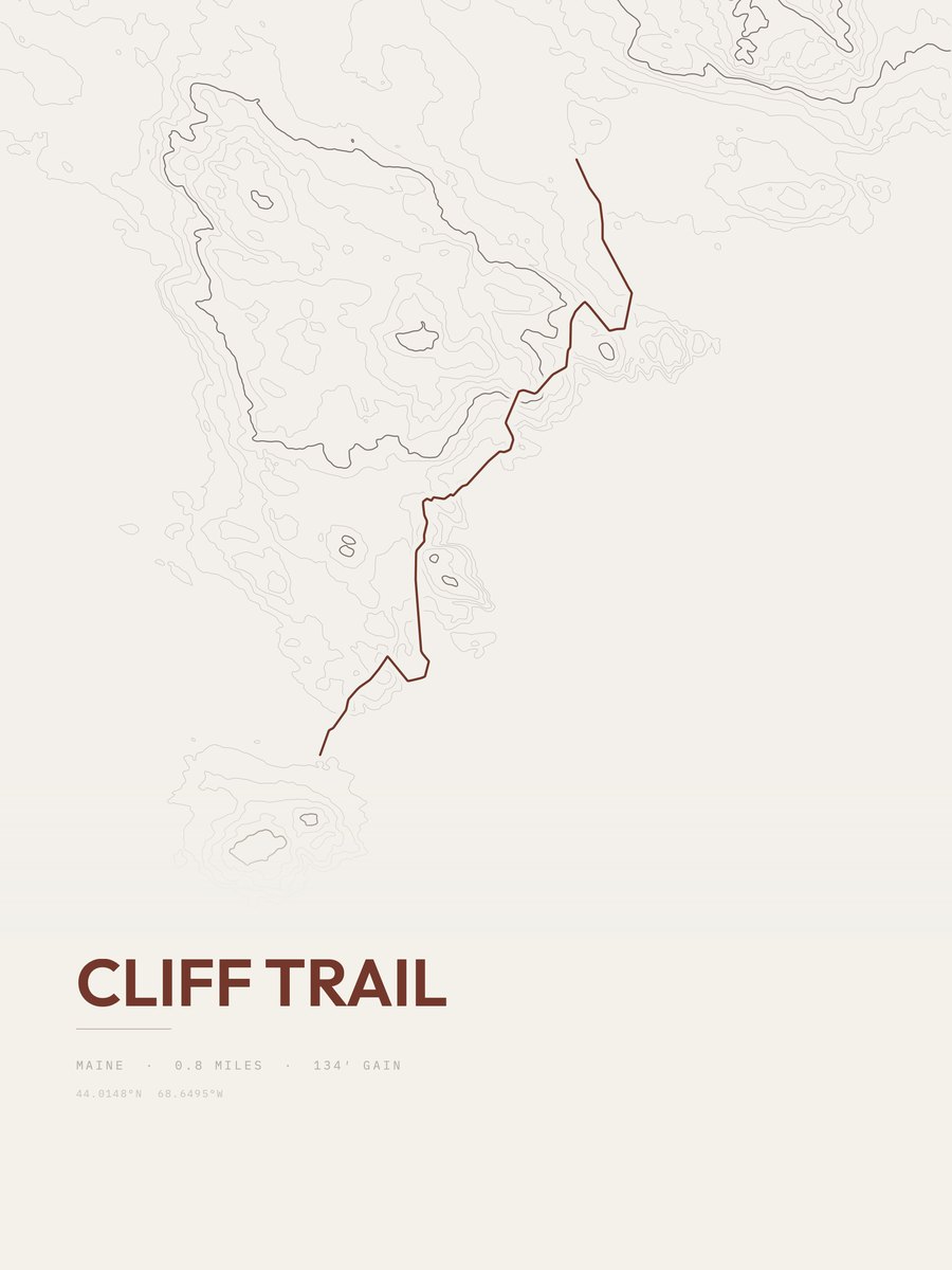 Cliff Trail Topographic print