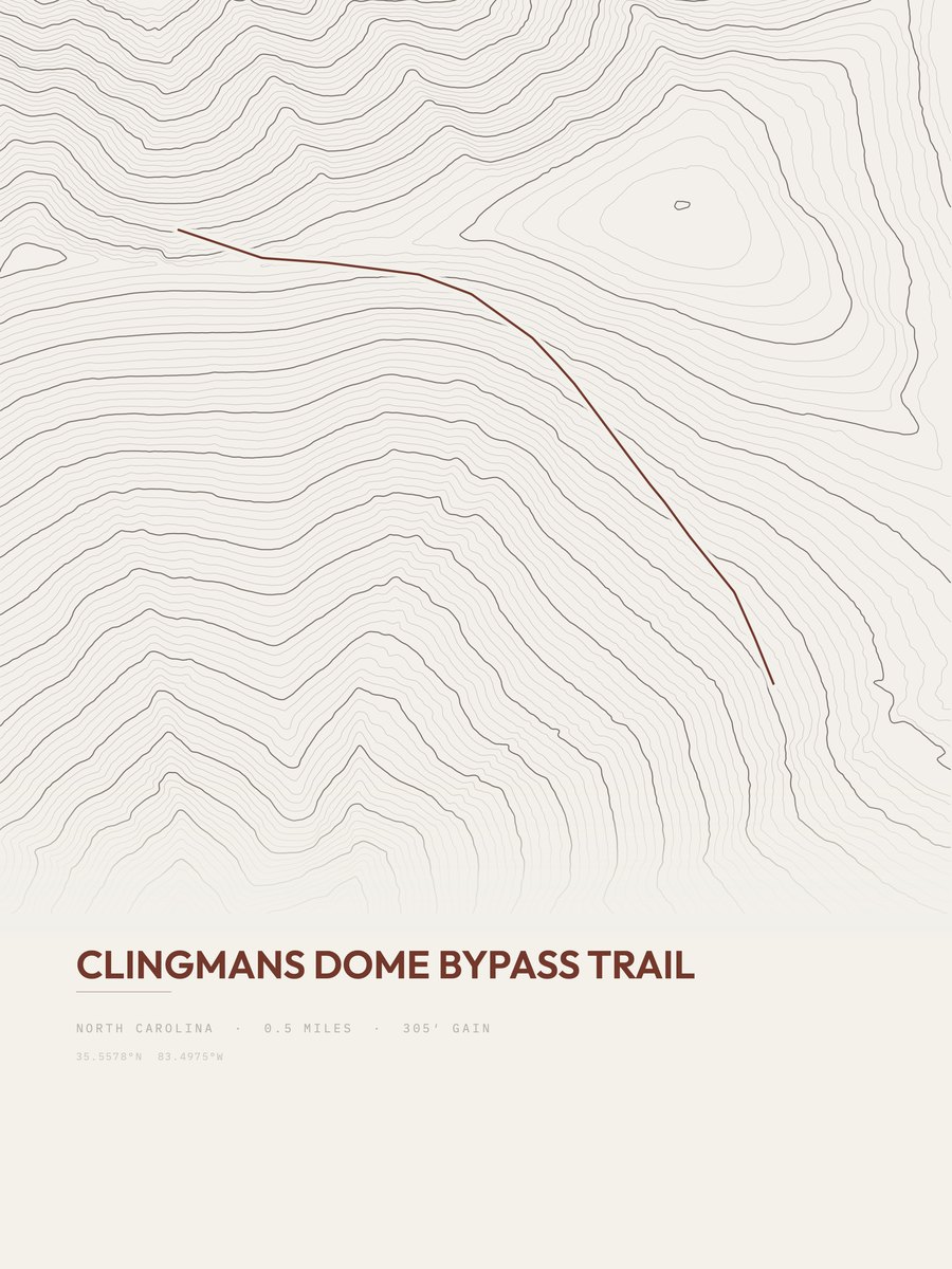 Clingmans Dome Bypass Trail Topographic print