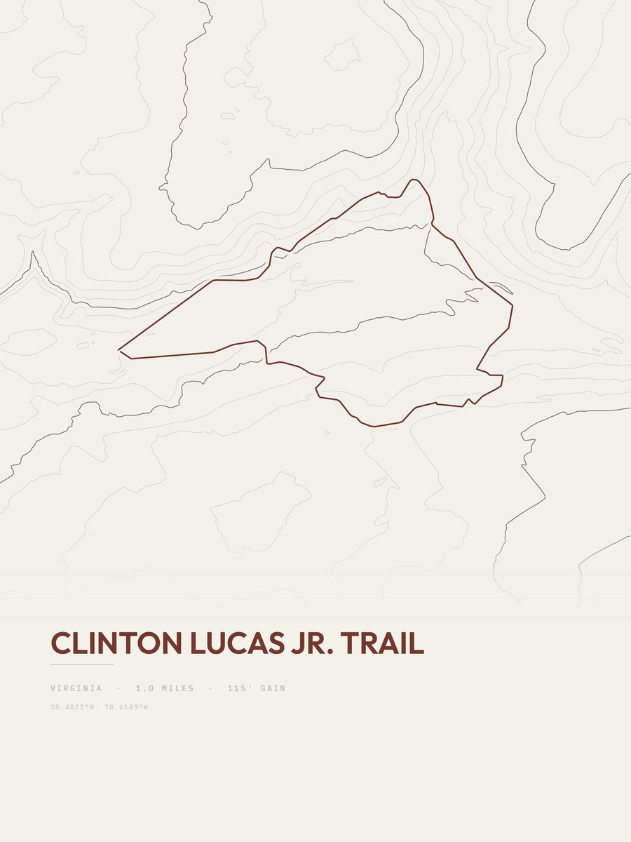 Clinton Lucas Jr. Trail topographic trail print