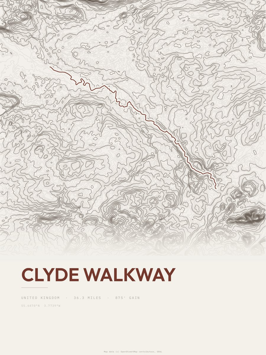 Clyde Walkway Topographic print