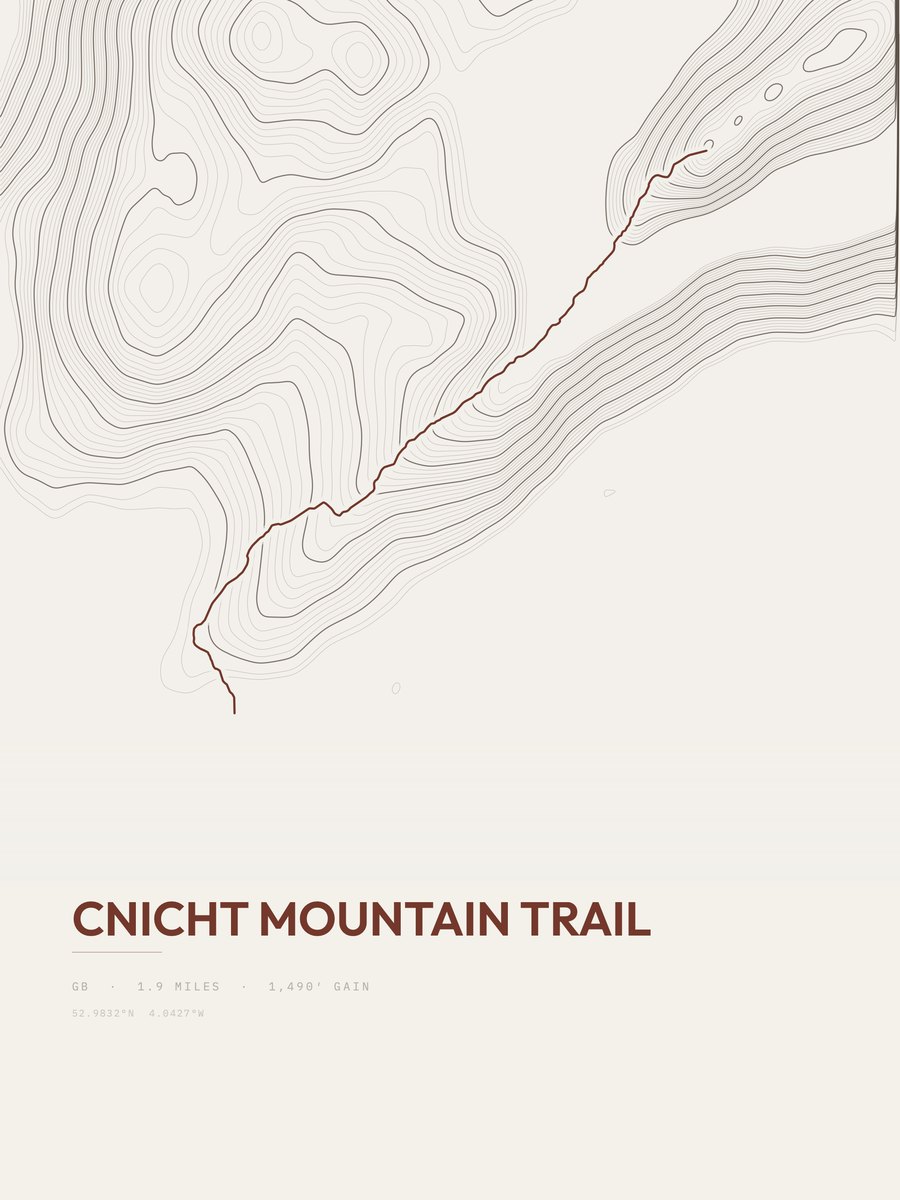 Cnicht Mountain Trail topographic trail print