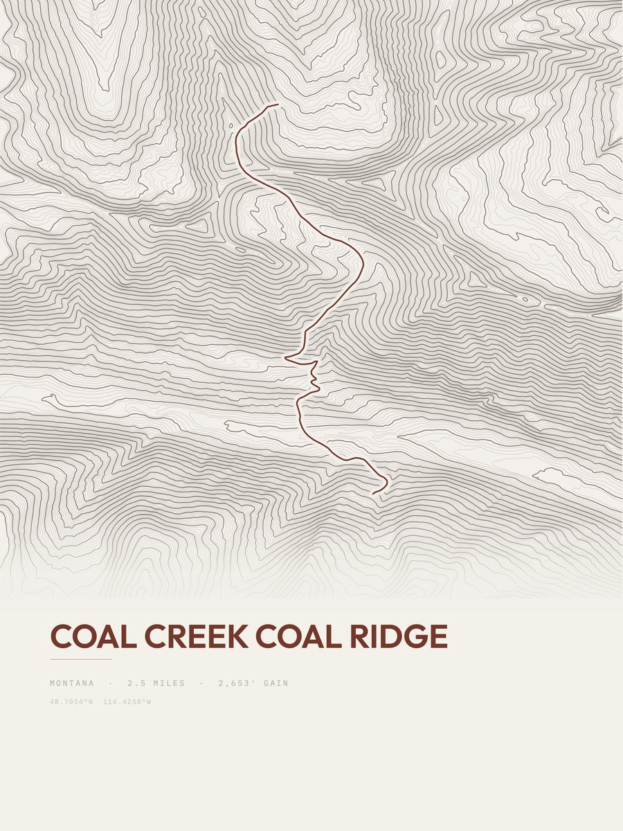 Coal Creek Coal Ridge Topographic print