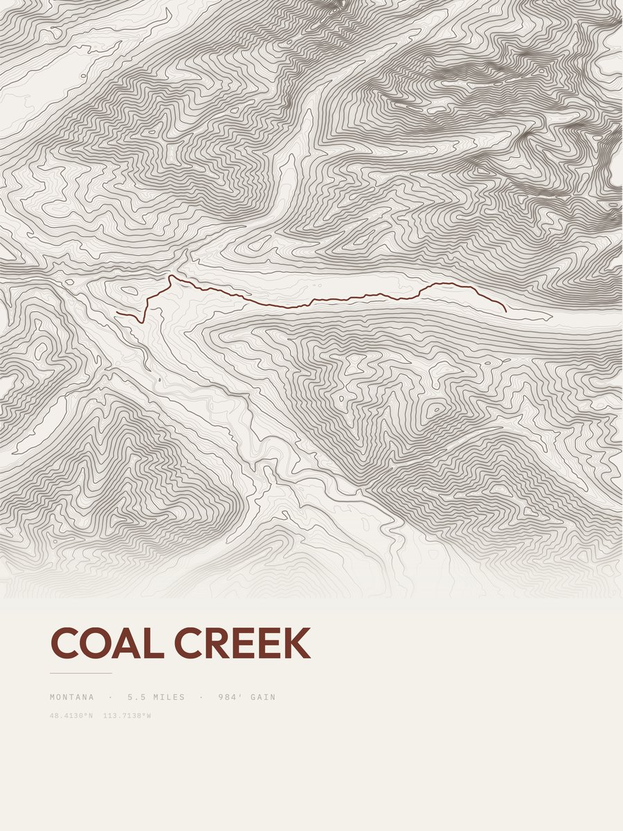 Coal Creek Topographic print