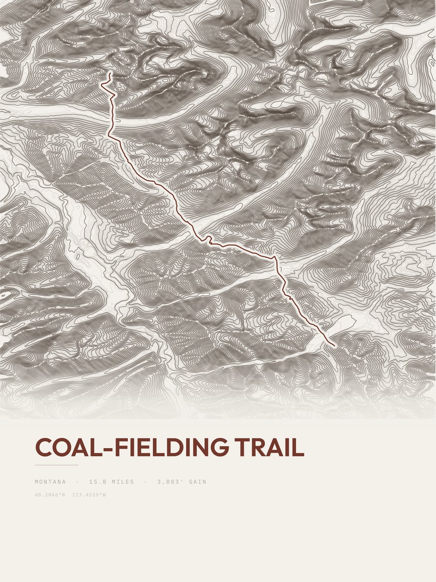 Coal-Fielding Trail topographic trail print