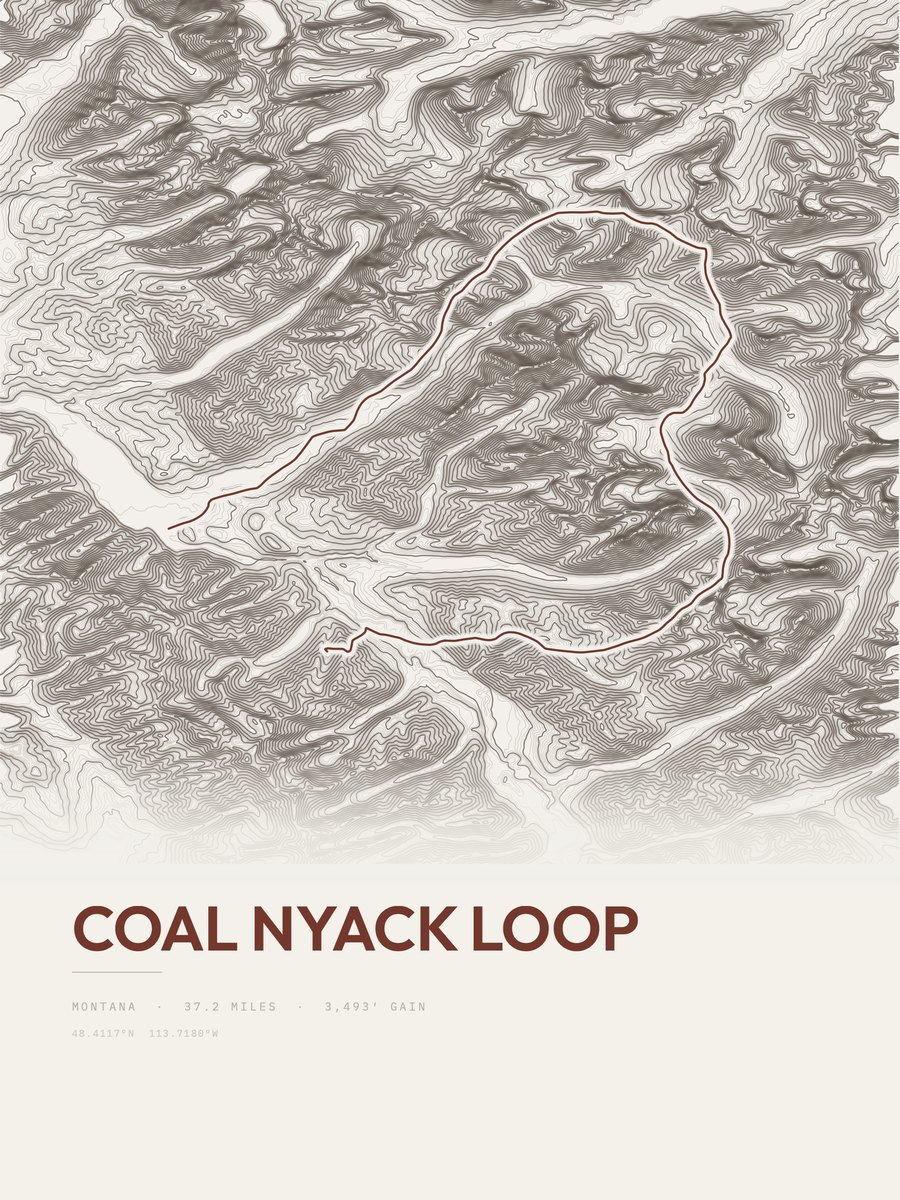 Coal Nyack Loop Topographic print