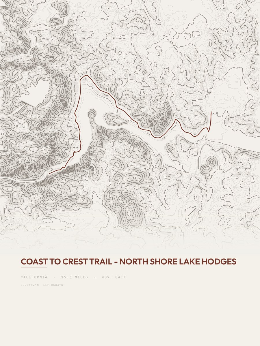 Coast to Crest Trail Topographic print