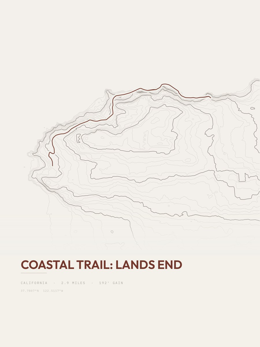 Coastal Trail Topographic print