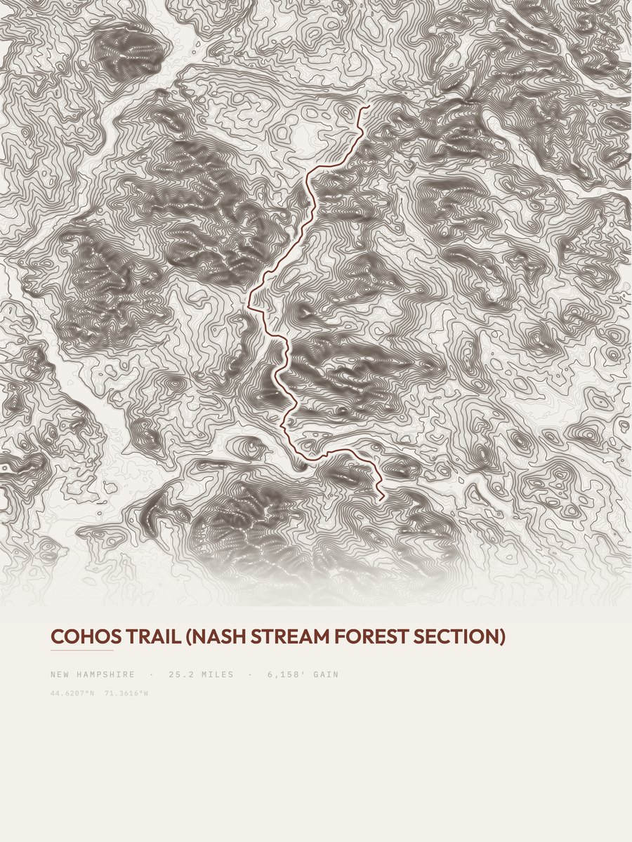 Cohos Trail topographic trail print