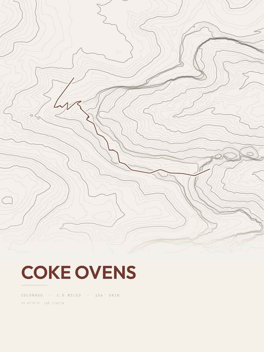 Coke Ovens topographic trail print