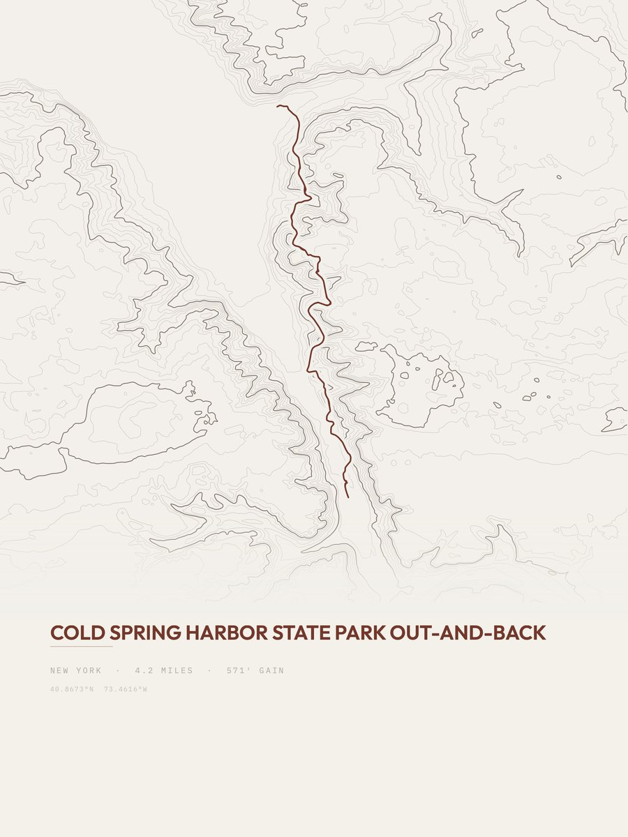 Cold Spring Harbor State Park Topographic print