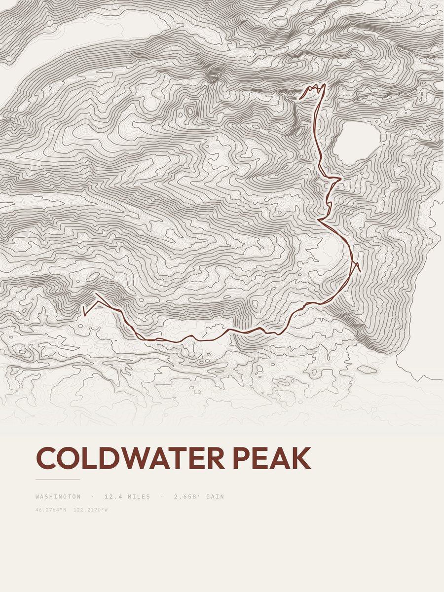 Coldwater Peak Topographic print