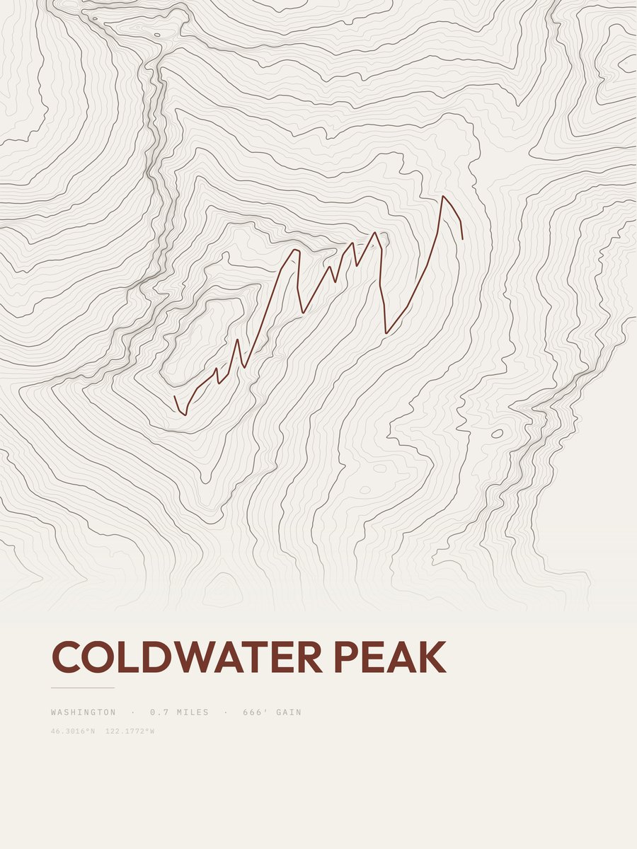 Coldwater Peak Topographic print