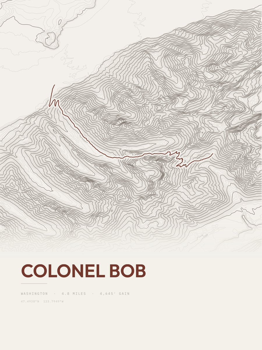 Colonel Bob Topographic print