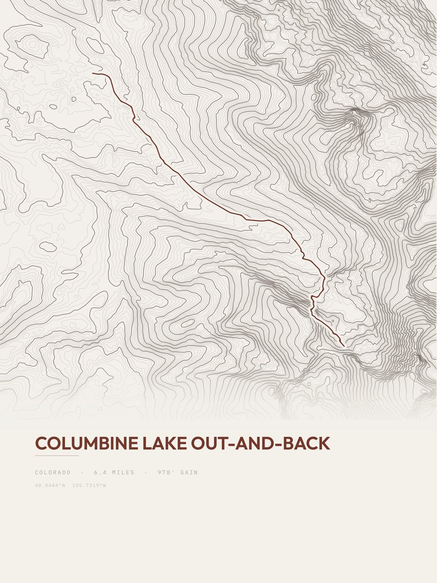 Columbine Lake Topographic print