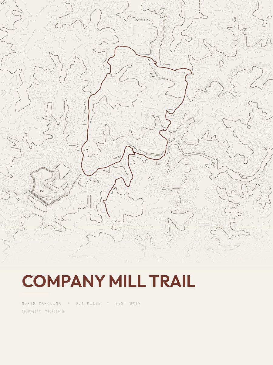 Company Mill Trail Topographic print