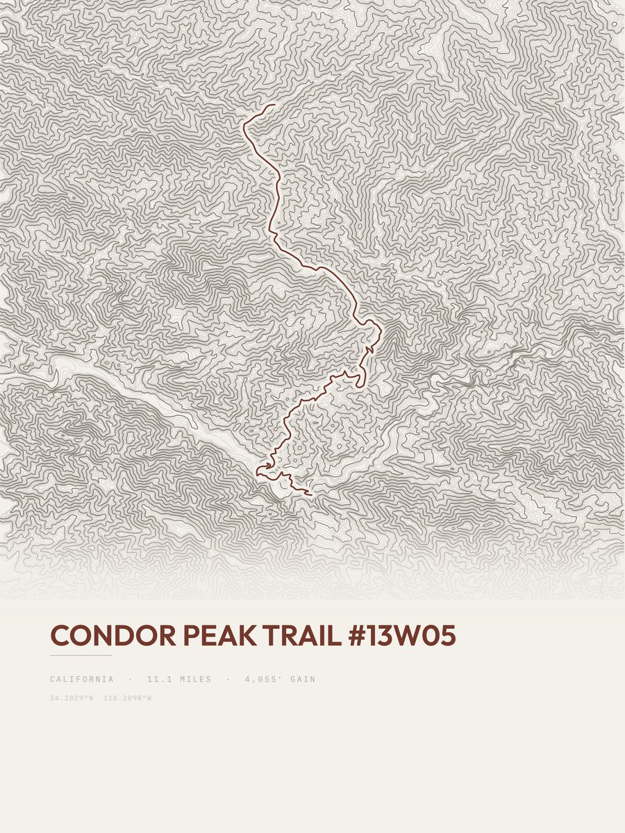 Condor Peak Trail Topographic print