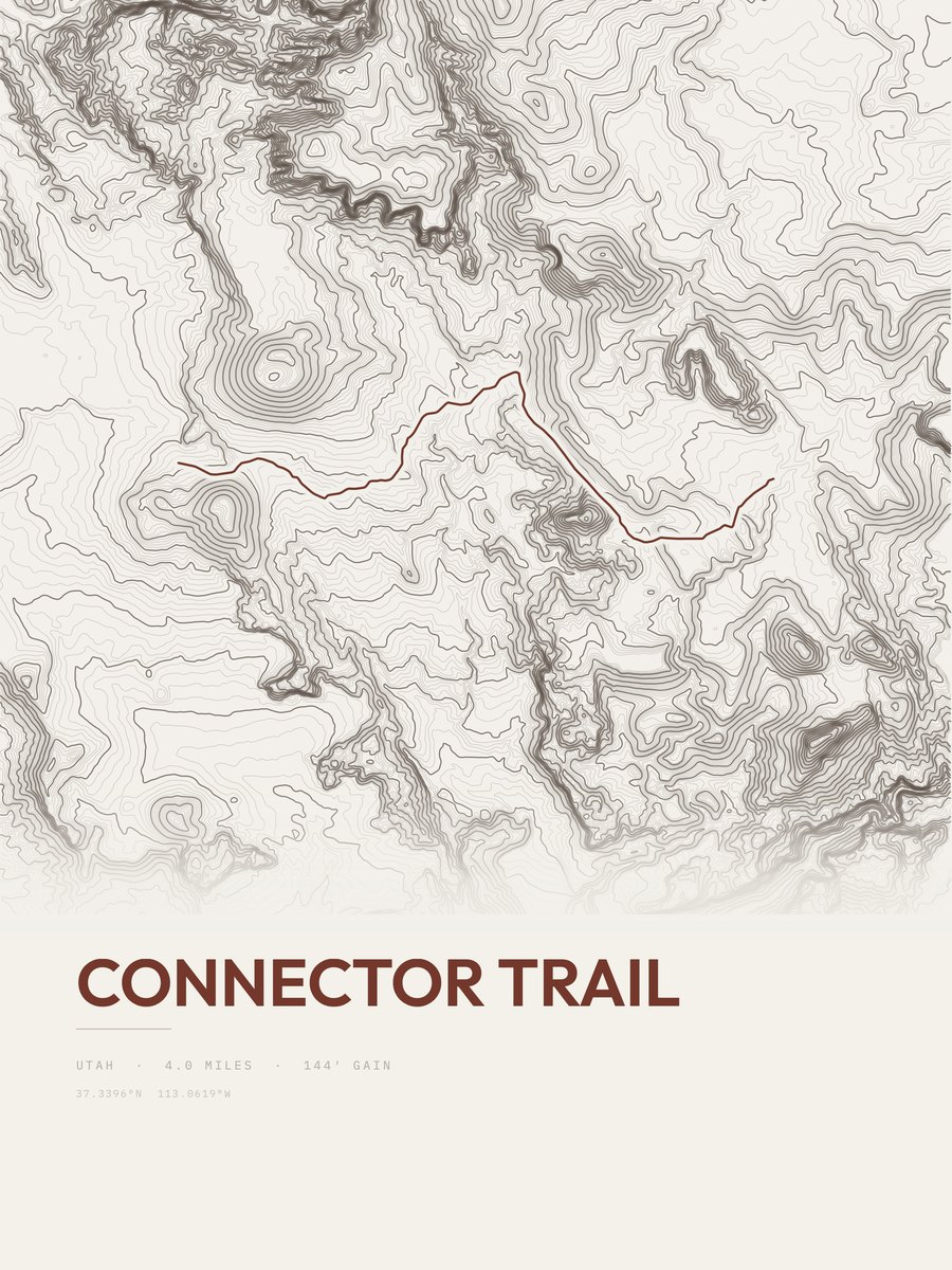 Connector Trail Topographic print