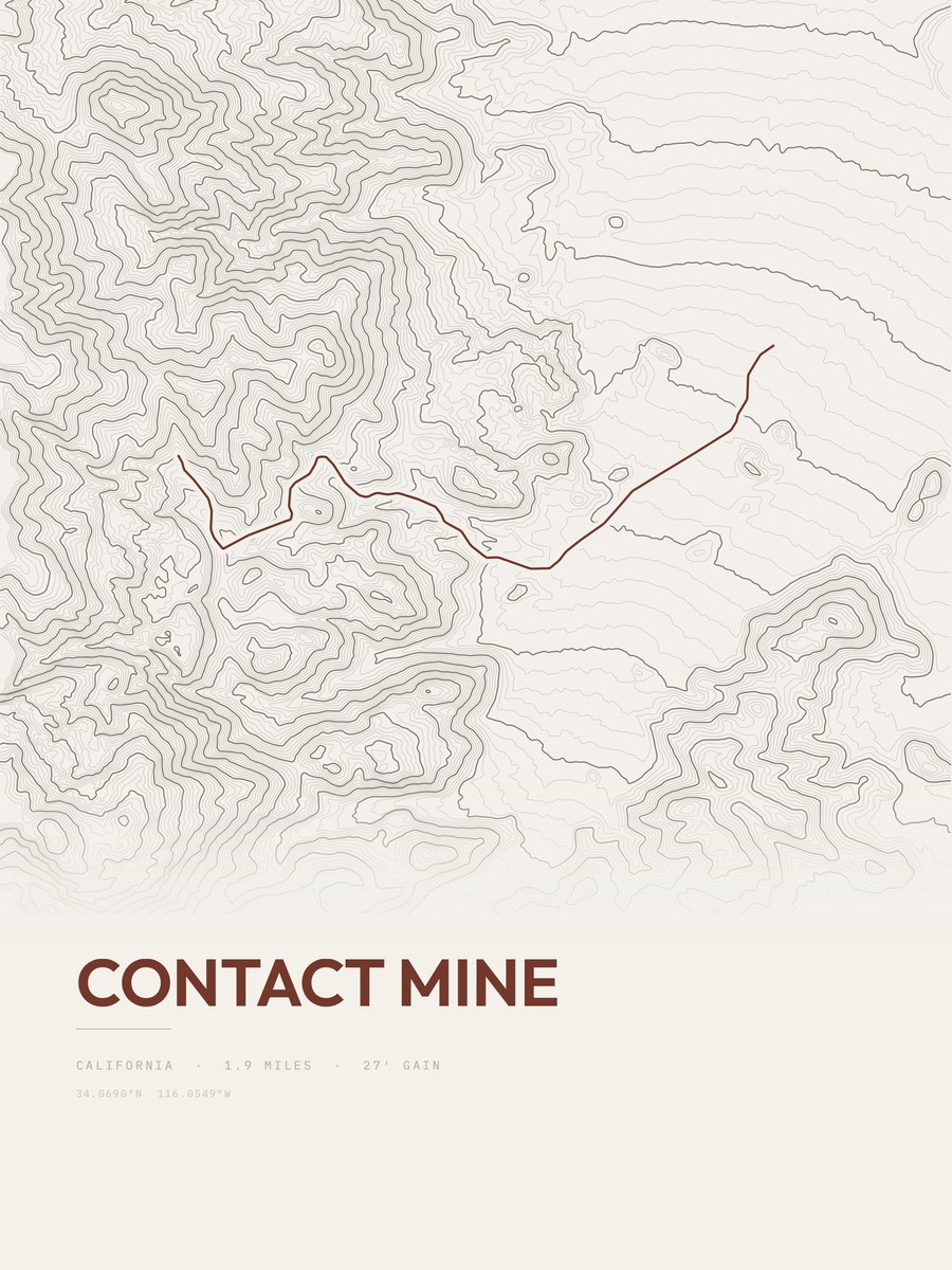 Contact Mine Topographic print