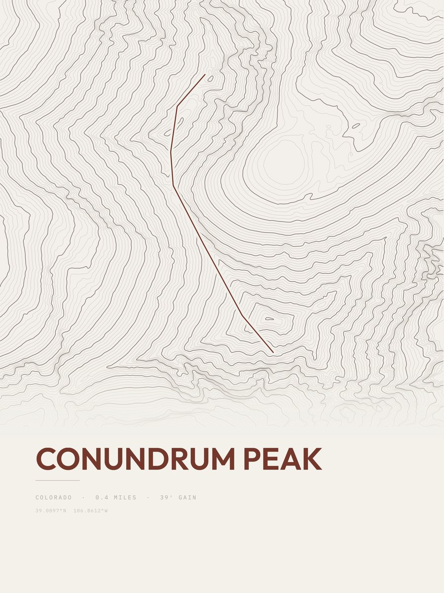 Conundrum Peak Topographic print