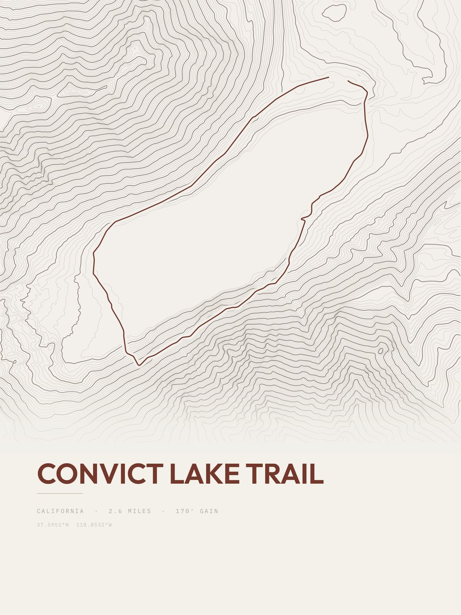 Convict Lake Trail Topographic print