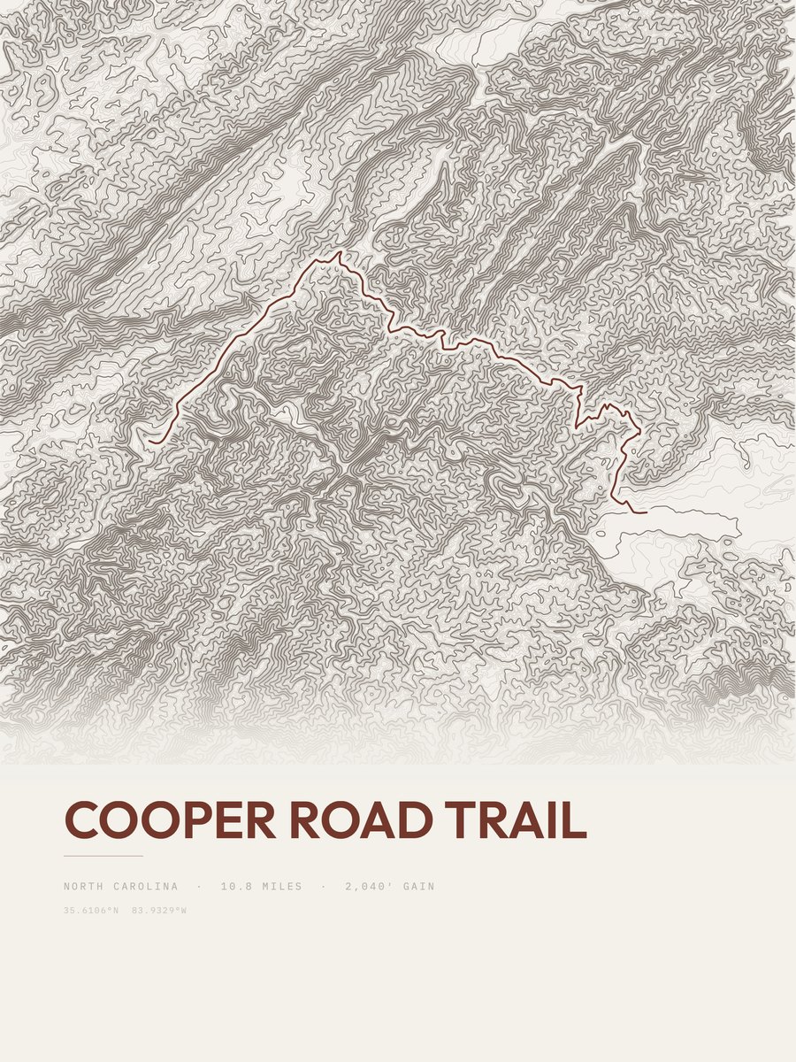 Cooper Road Trail Topographic print