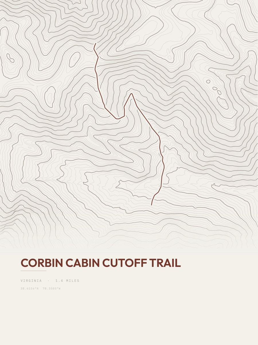 Corbin Cabin Cutoff Trail Topographic print