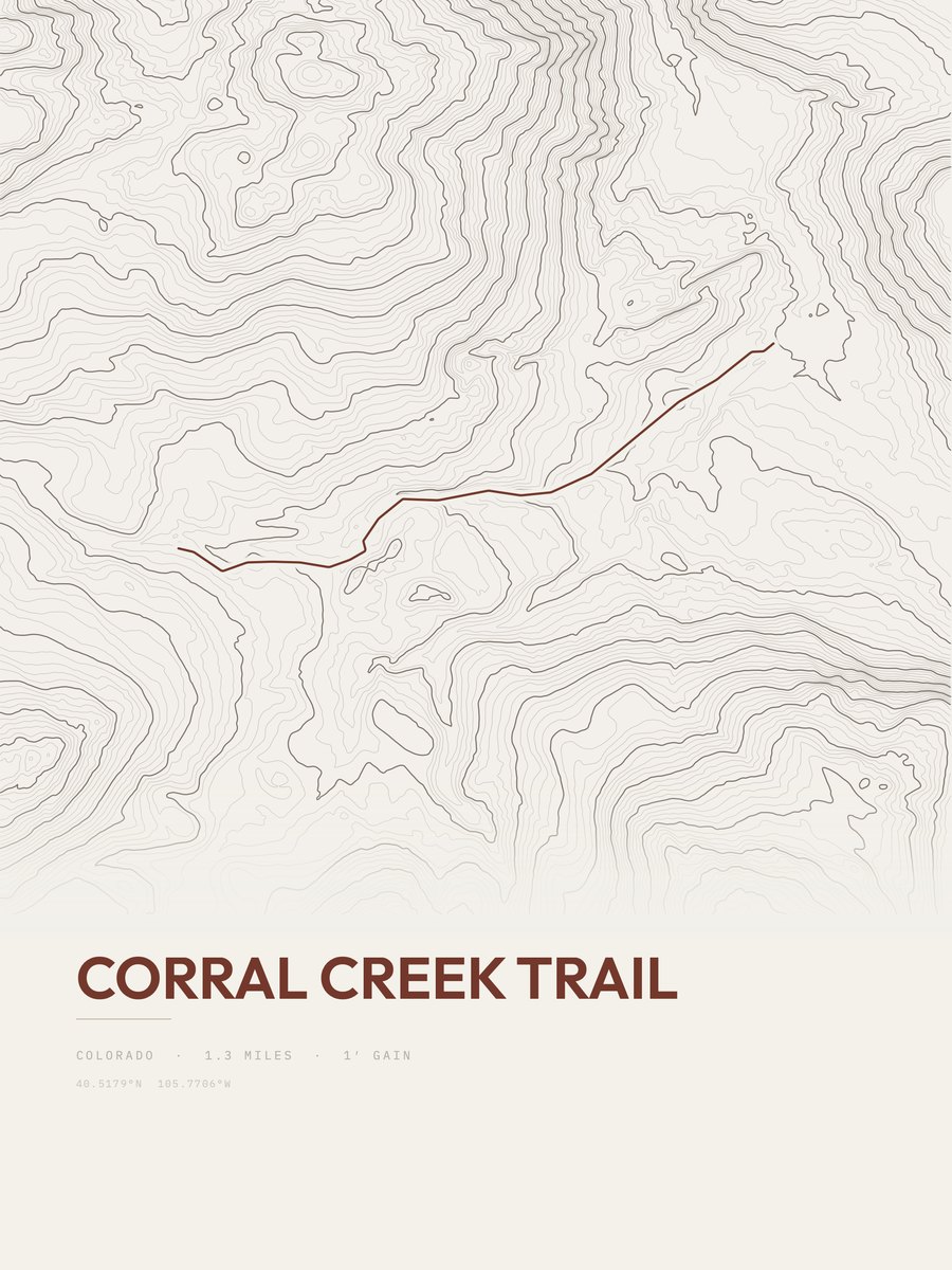 Corral Creek Trail topographic trail print