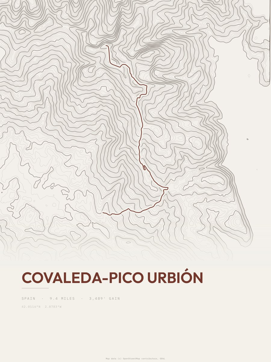 Covaleda-Pico urbión Topographic print