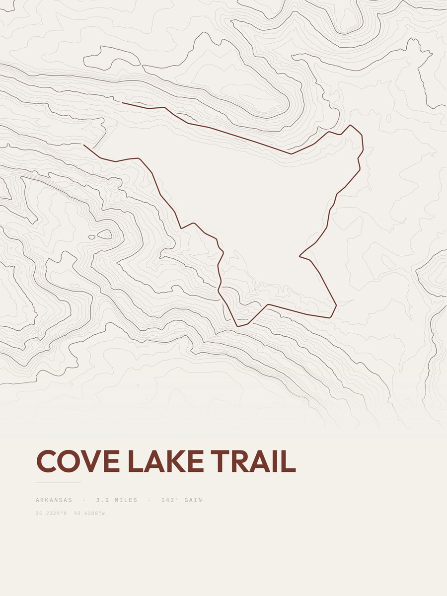 Cove Lake Trail topographic trail print
